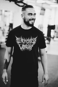 Image 2 of UNISEX .B.C.W. ACTIVE WEAR T-SHIRT - BLACK CROSS WORSHIP PRINT