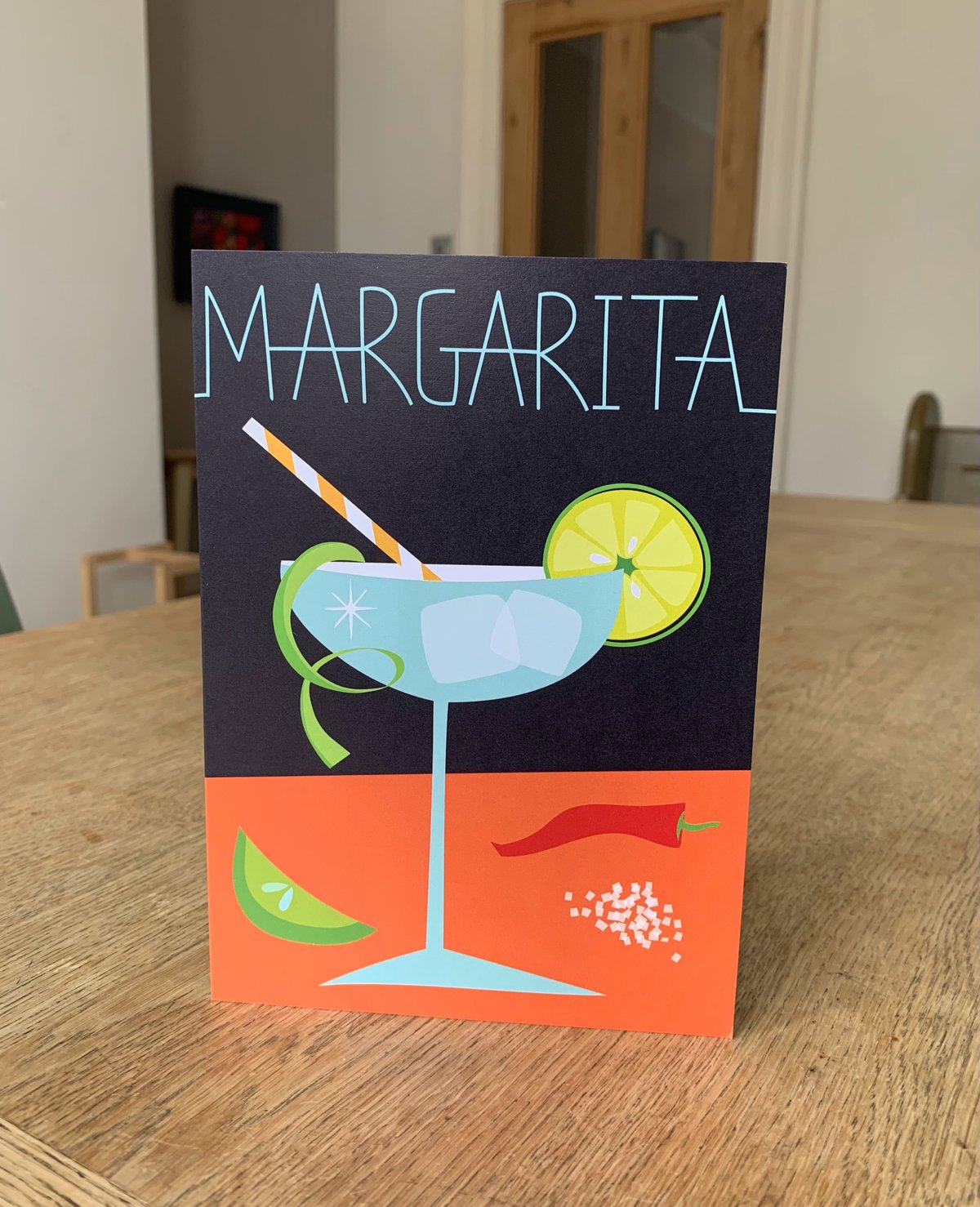 Cocktail Recipe Cards: Margarita, Old-Fashioned or Tequila Sunrise