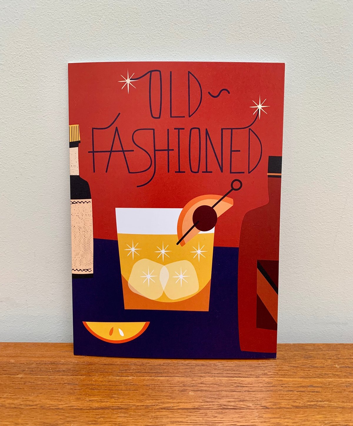 Cocktail Recipe Cards: Margarita, Old-Fashioned or Tequila Sunrise