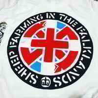 Image 2 of Sheep Farming in the Falklands tee (handpainted)