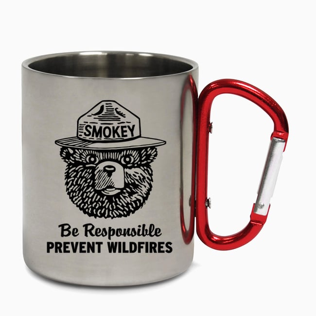 Smokey Bear Carabiner Steel Camping Mug