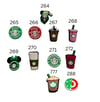 Coffee Shoe Charm /  Starbucks / Latte / Caramel / Frappuccino / Christmas