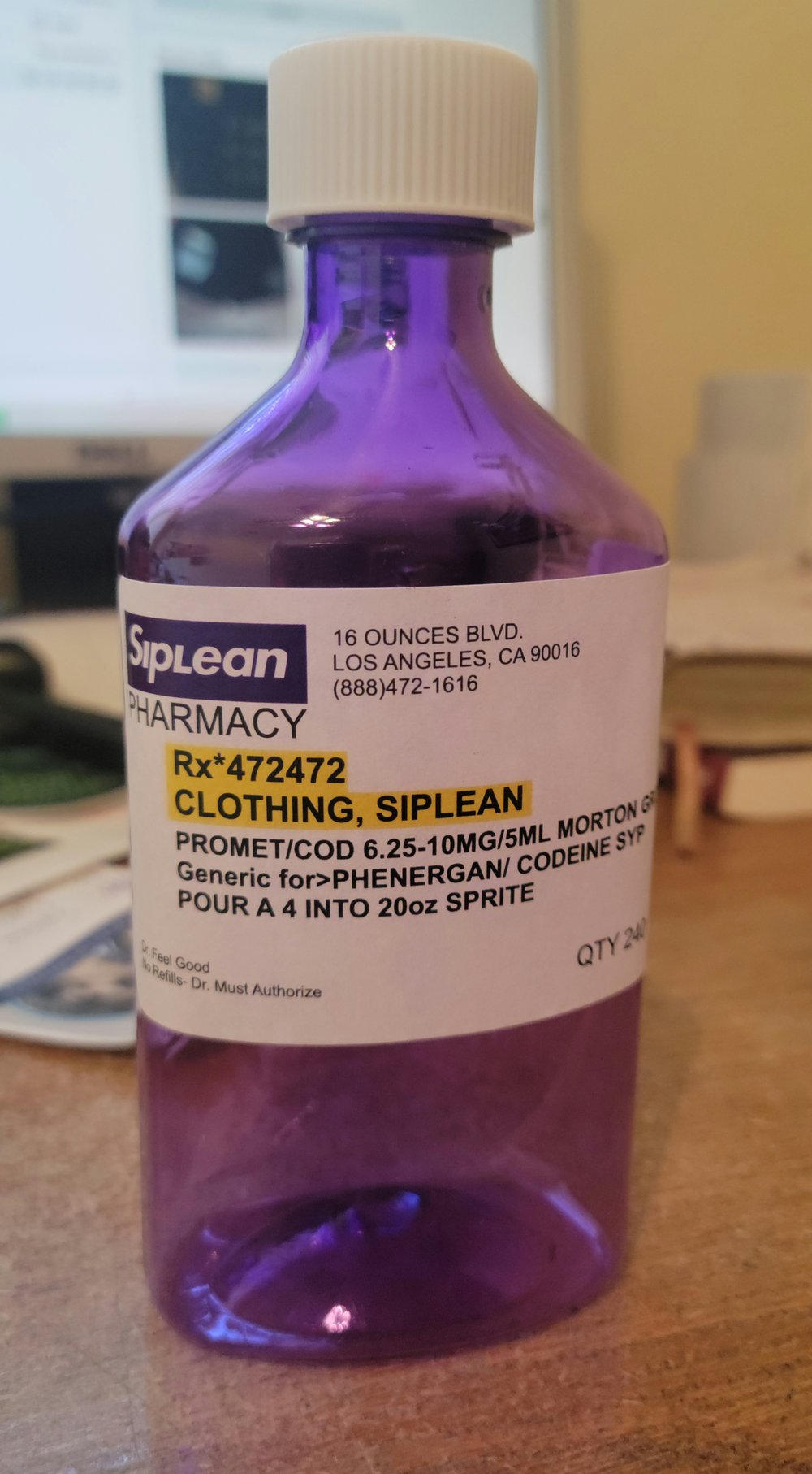 Image of Siplean 8oz Purple Medicine Bottle