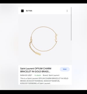 Image of NOW $250 💥 Preowned Authentic YSL Opyum Bracelet