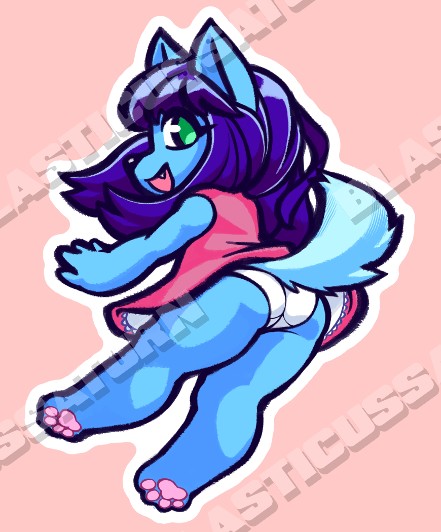 Blue Doggy - Vinyl Sticker