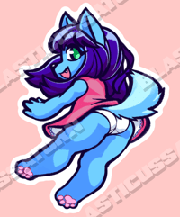 Image 1 of Blue Doggy - Vinyl Sticker