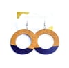 Ava Colorblock Wood Hoop Earrings
