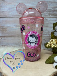 Image 3 of 16oz Hello Kitty Pink Ears Tumbler