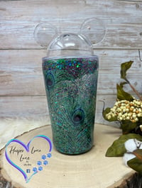 Image 1 of 16oz Peacock Ears Tumbler