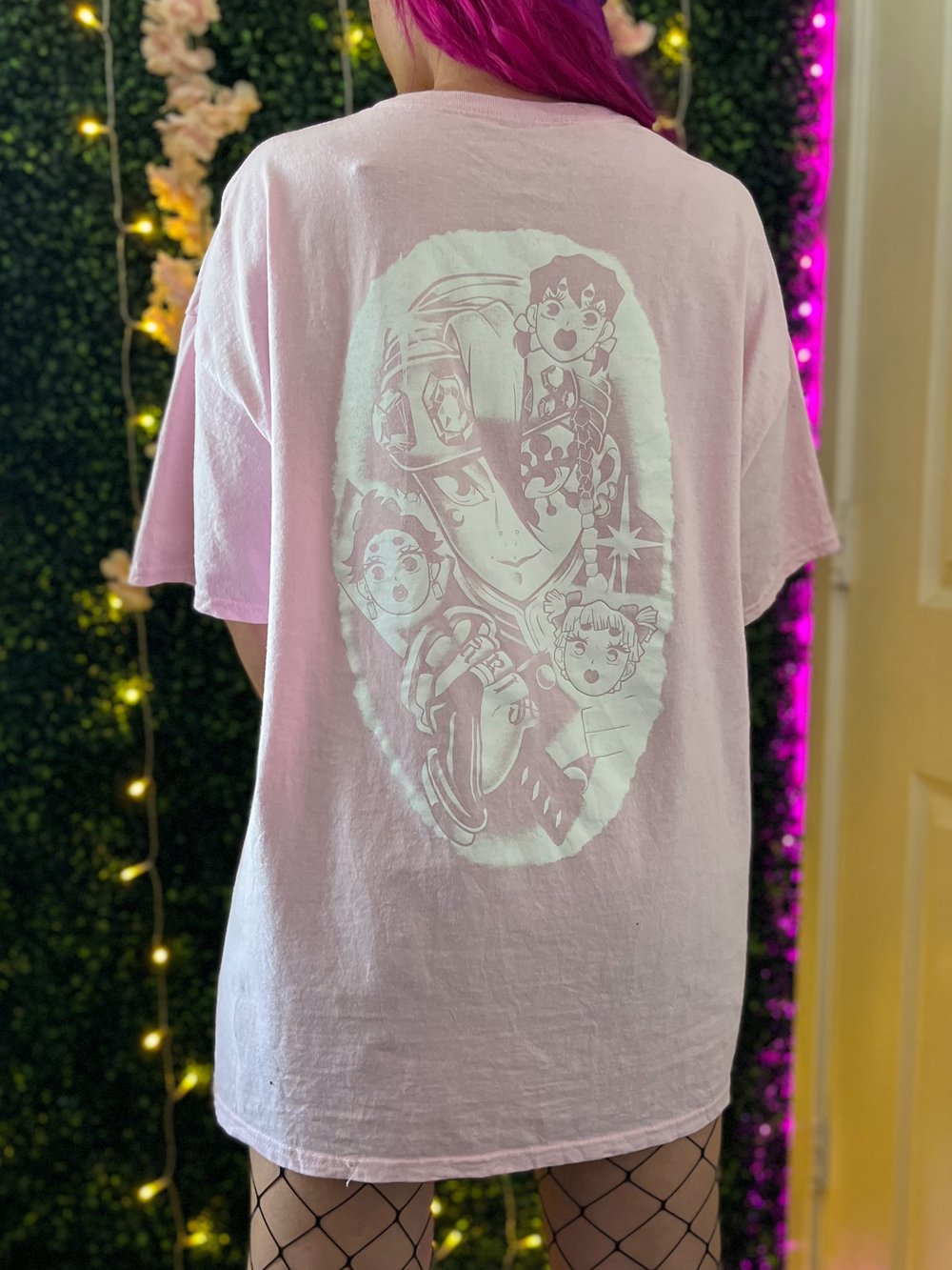 Image of Mars Pink Deathmetal Logo Flashy Man Tee