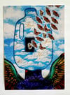 Our Lady of Humanitarian Aid art detail by Sabrina Zarco / Oversized Postcard  