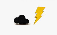 Image 1 of Cloud and Lighting Earrings