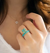 Image 3 of Turquoise Clover Ring
