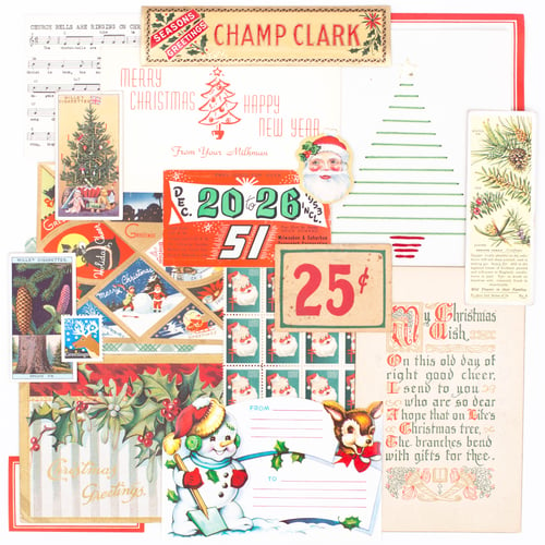 Image of Holiday Bells Envelope with Christmas Ephemera