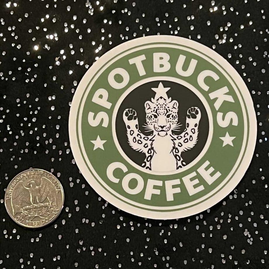 Image of Sticker: Spotbucks snow leopard