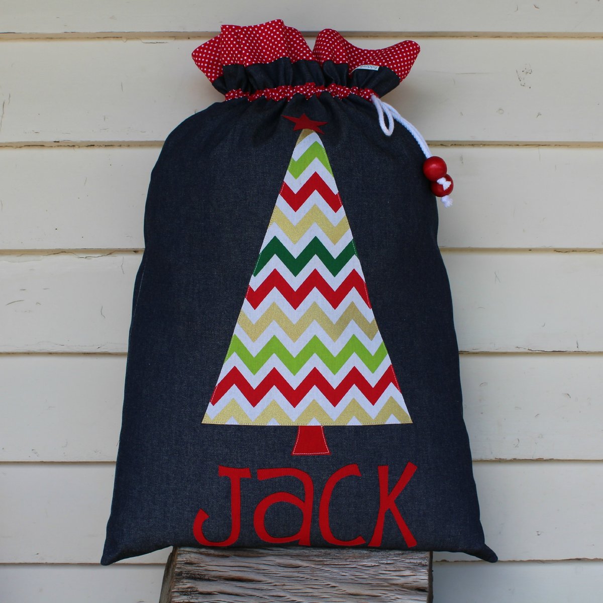 Image of Santa Sack Denim Chevron
