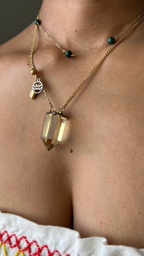 Image of LADY RAY • Citrine Zodiac Goddess Necklace