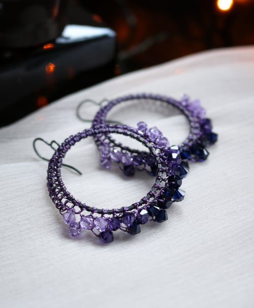 Image of STARGAZER HOOPS - Purple Velvet