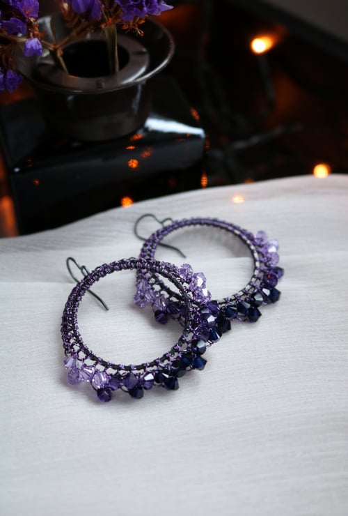 Image of STARGAZER HOOPS - Purple Velvet