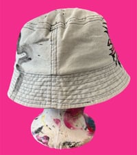 Image 2 of “FLOWER GIRL” CUSTOM PAINTED DENIM COLOR BUCKET HAT ONE SIZE