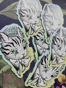 Image 4 of Feminist kitty magnet/holo sticker