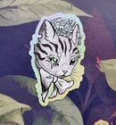 Image 2 of Feminist kitty magnet/holo sticker