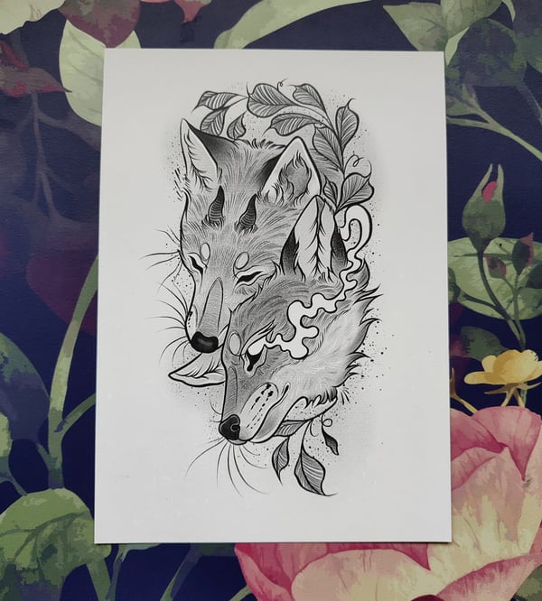 Image of Foxes A5 print