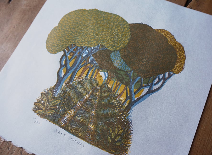 Image of Tree Tunnel - Linocut