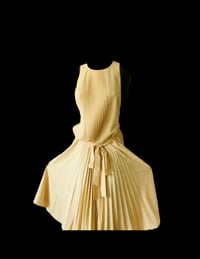 Image 1 of Solid Honey Pleated Elegant Dress 