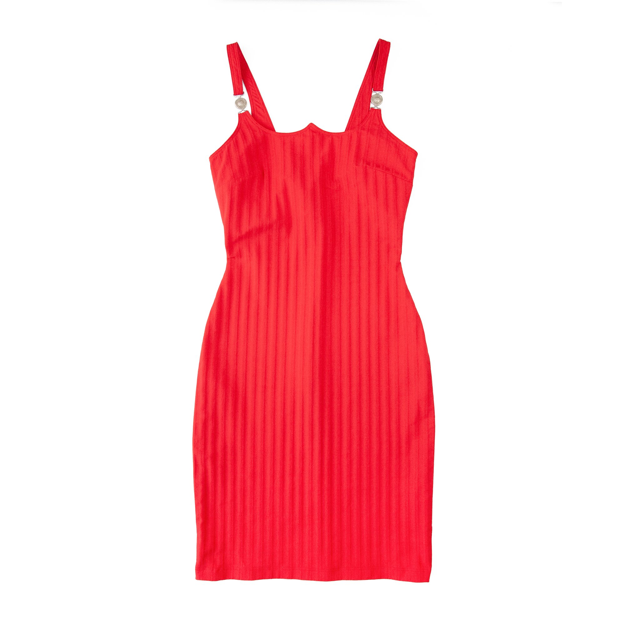 Image of Versace Jeans Couture 1995 Bodycon Dress Red 