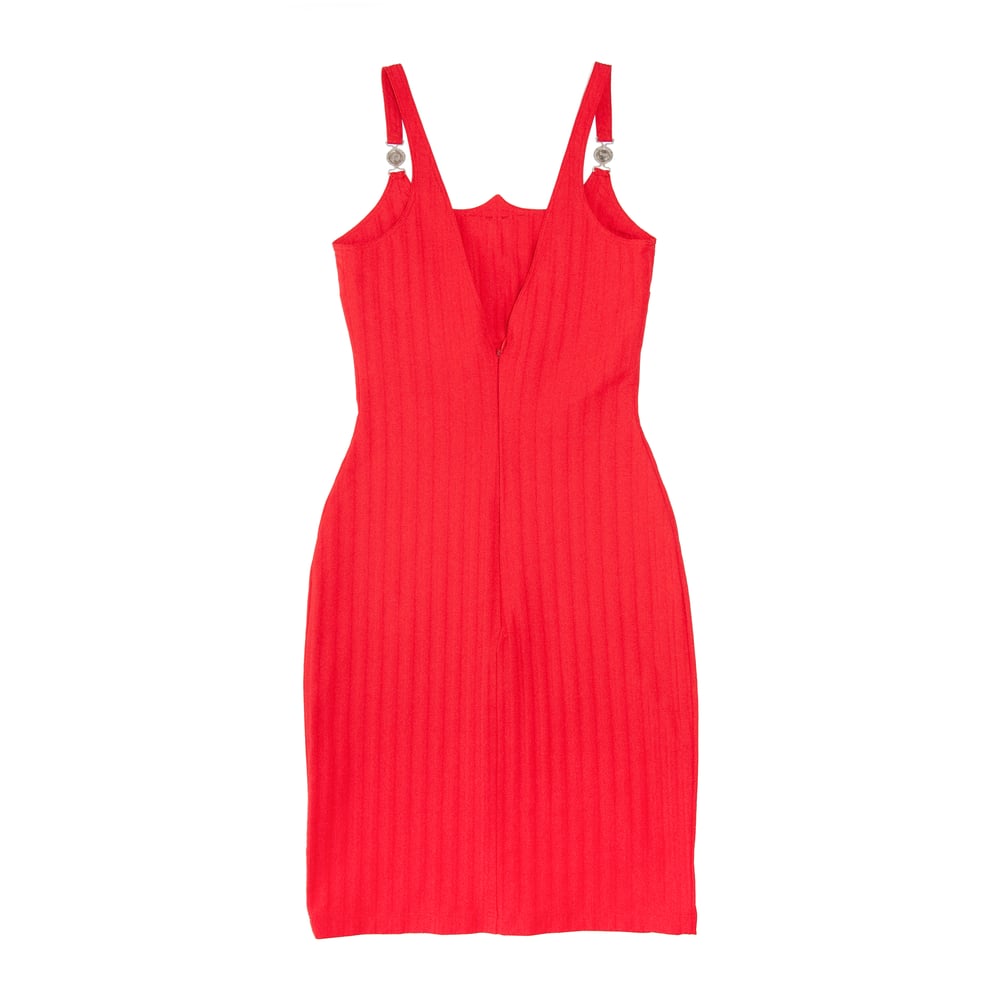 Image of Versace Jeans Couture 1995 Bodycon Dress Red 