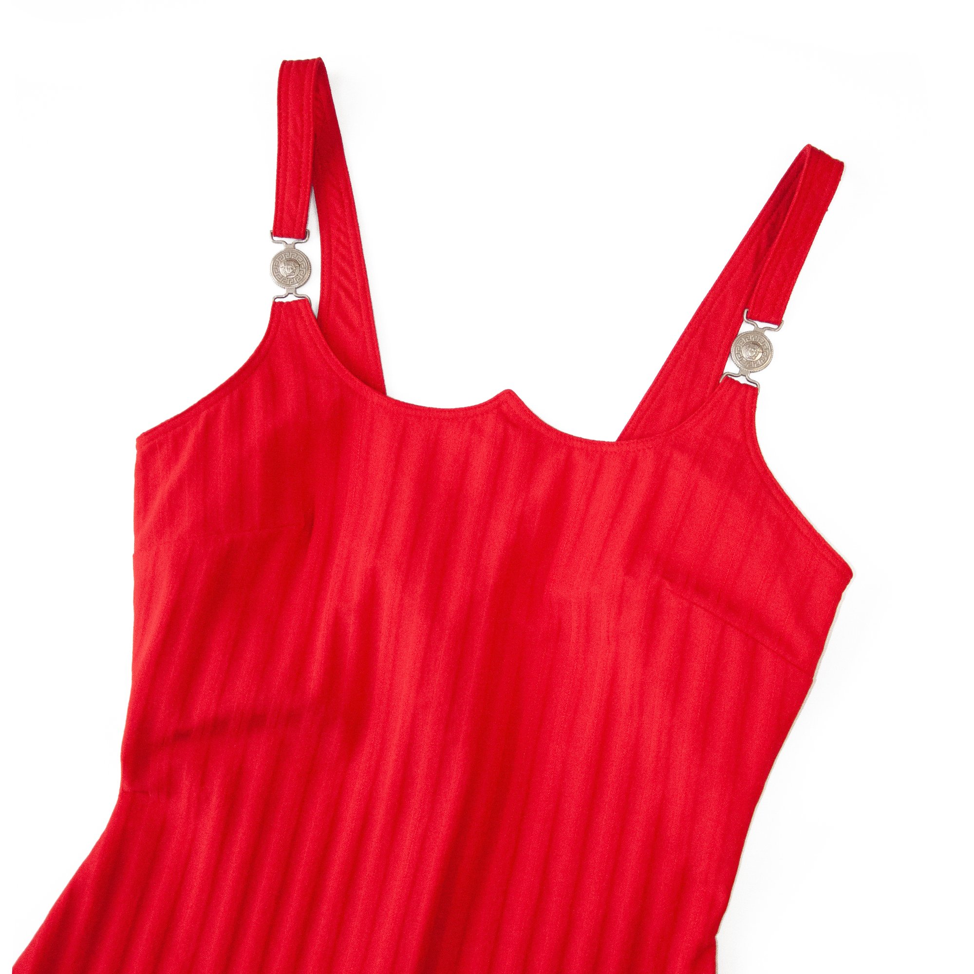 Image of Versace Jeans Couture 1995 Bodycon Dress Red 