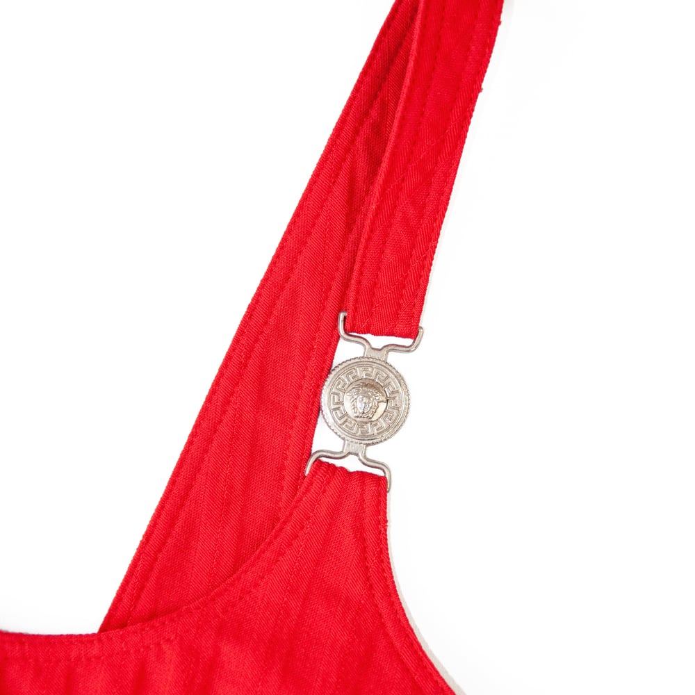 Image of Versace Jeans Couture 1995 Bodycon Dress Red 