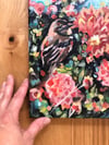 Afternoon in the Dahlias - bird painting
