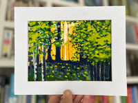 Through The Trees: Matted Original Painting