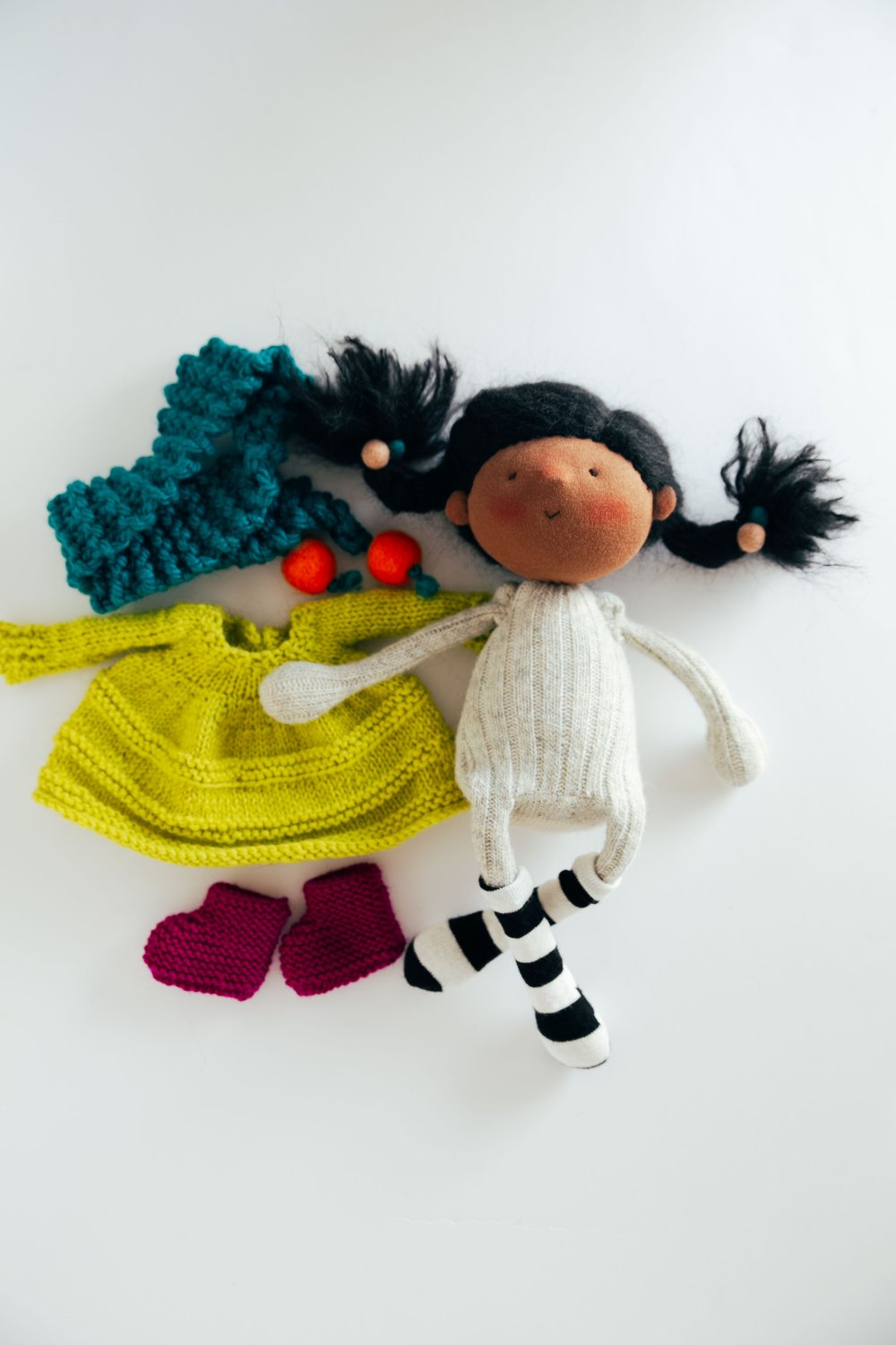 Image of Efa - Waldorf Inspired wonder filled doll with removable knit scarf, dress and boots