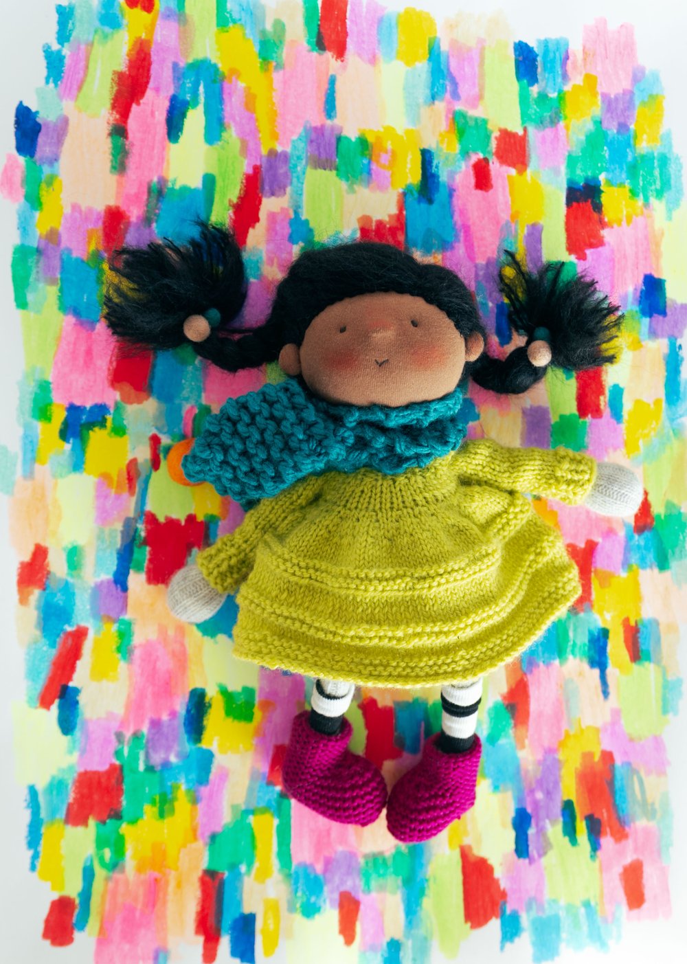 Image of Efa - Waldorf Inspired wonder filled doll with removable knit scarf, dress and boots