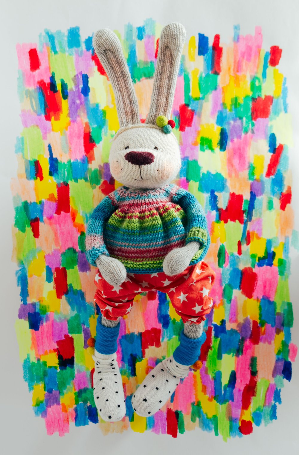 Image of Willow - Waldorf Inspired sock bunny rabbit doll with removable knit sweater dress and bloomers