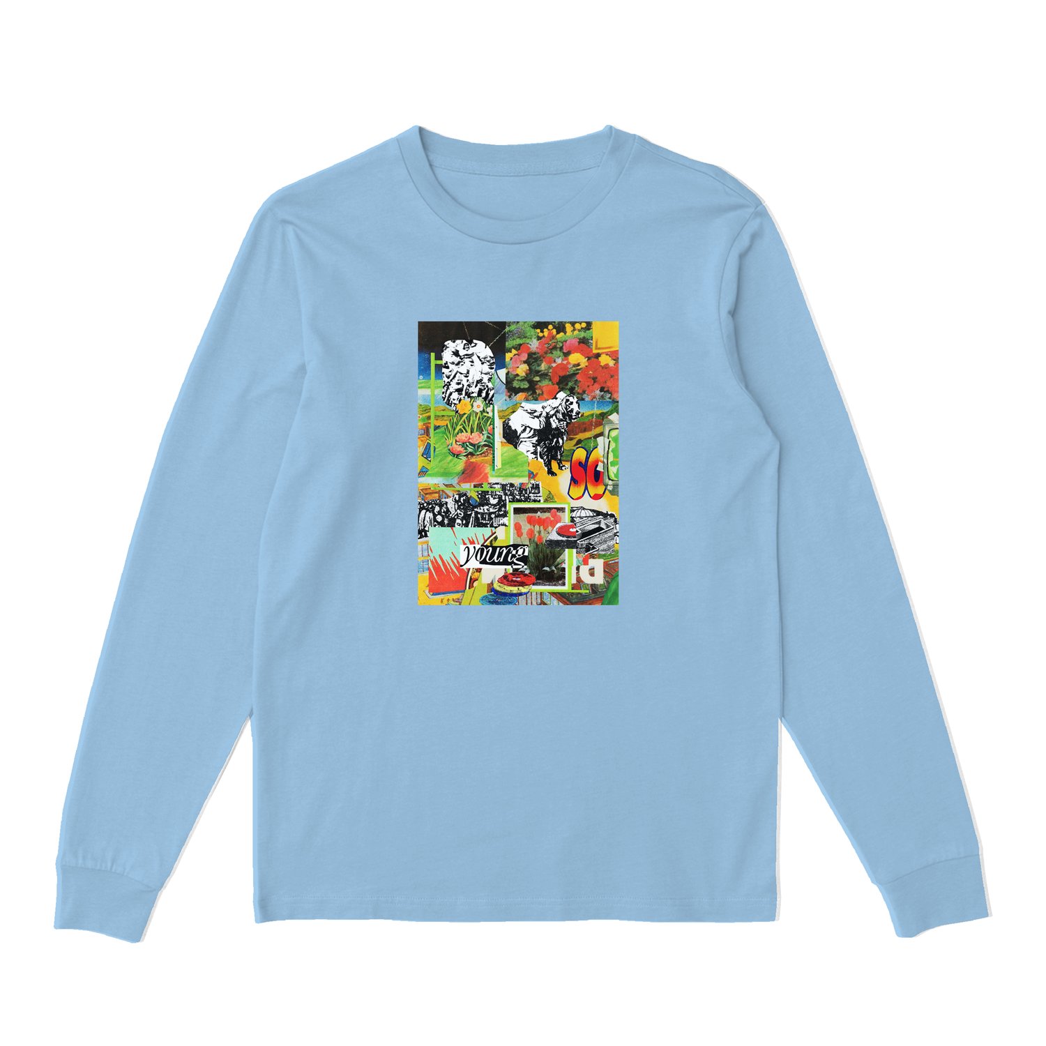 Image of So Young Flower Pressing Plant Baby Blue LS T-Shirt