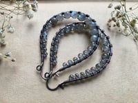 Image 2 of Large Labradorite Hoops / n36