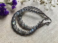 Image 5 of Large Labradorite Hoops / n36