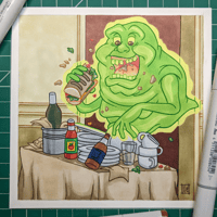 Image of Slimer Ghostbusters Original Art