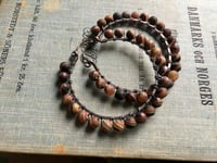 Image 1 of Earthy Agate stones hoops/ n43