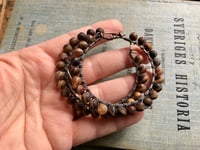 Image 2 of Earthy Agate stones hoops/ n43