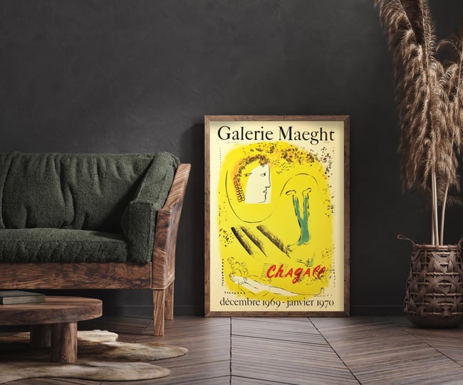 Marc Chagall | The Yellow Background | 1969 | Exhibition Poster | Wall Art Print | Home Decor