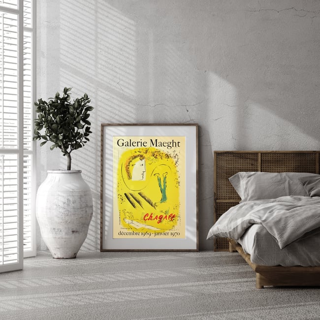 Marc Chagall | The Yellow Background | 1969 | Exhibition Poster | Wall Art Print | Home Decor