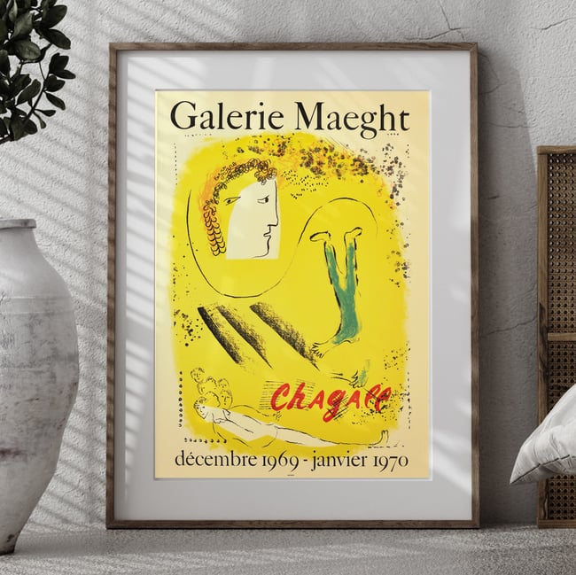 Marc Chagall | The Yellow Background | 1969 | Exhibition Poster | Wall Art Print | Home Decor