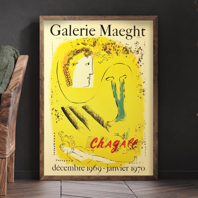 Marc Chagall | The Yellow Background | 1969 | Exhibition Poster | Wall ...