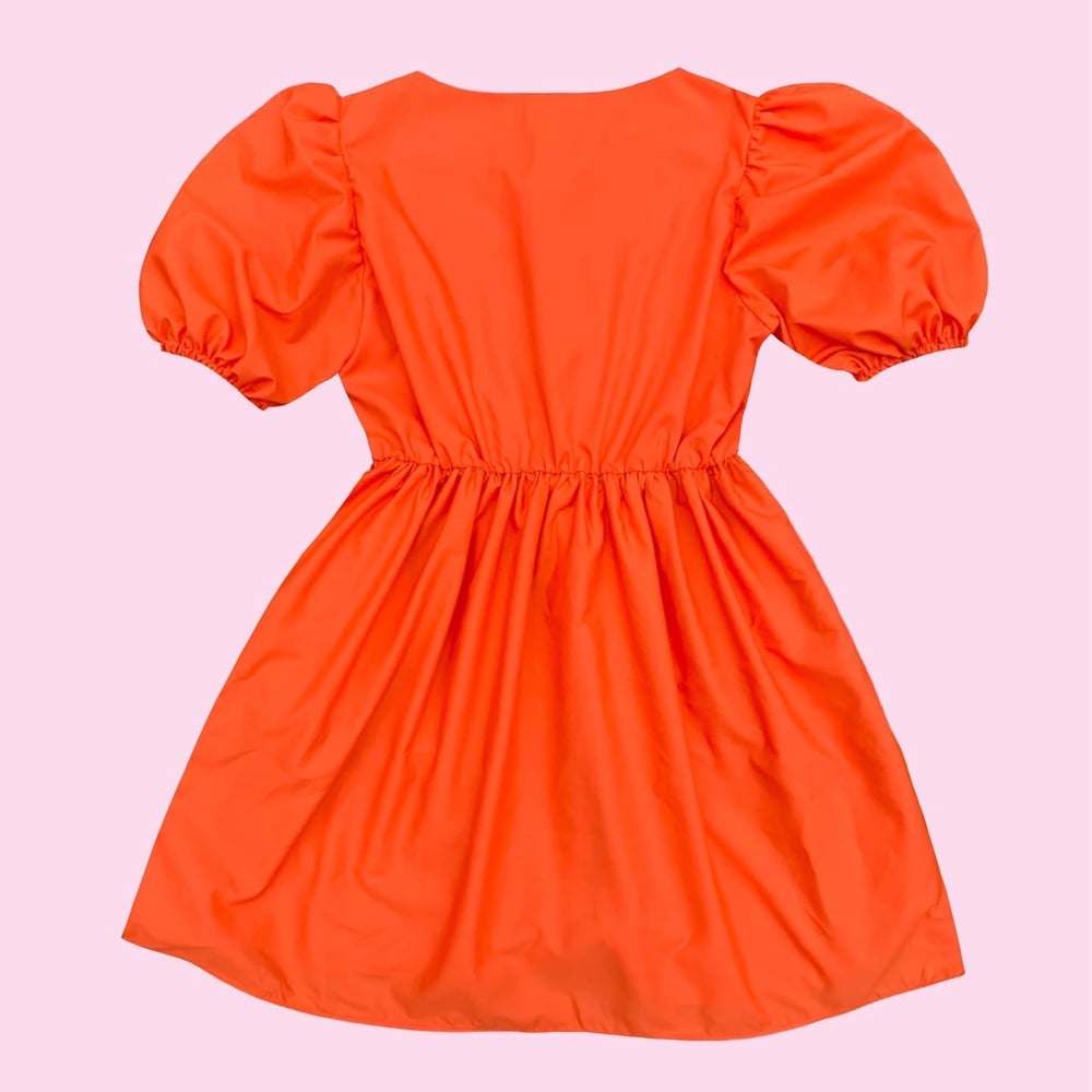 Image of Puff Sleeve Dress — Happy Orange Jack O’Lantern