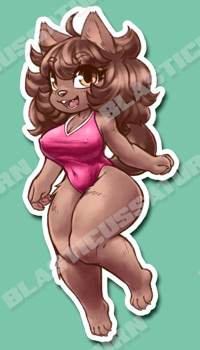Image 1 of Chocolate Doggy Swimsuit - Vinyl Sticker
